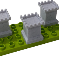A great way to help your child's fantasy build come alive. These castle toppers come on 2x2 block bases and will mate with Duplo style blocks. Use in conjunction with the wall toppers for a total castle building adventure!