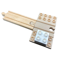 Add Duplo or other blocks to your Brio, IKEA, or Mellissa and Doug wooden train set wooden train set. Create tunnels and over passes with ease. The track addition drop right in with your existing train and allow you child's imagination to run wild as a whole new building experience come to life