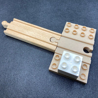 Add Duplo or other blocks to your Brio, IKEA, or Mellissa and Doug wooden train set wooden train set. Create tunnels and over passes with ease. The track addition drop right in with your existing train and allow you child's imagination to run wild as a whole new building experience come to life