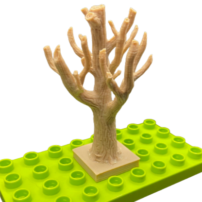 wood look trees. Comes on a 2x2 Duplo compatible base.