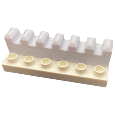 Add some extra flair to your duplo or other compatible building bricks with this 6x1 decorative topper. These pair perfectly with the Castle towers to make your child's fantasy castle pour from the imagination to the table.