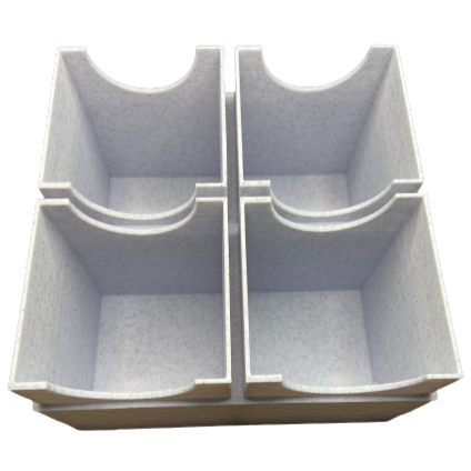Take a whole night of EDH decks with you in this four deck box. The same internal dimensions for each section as our 100 count box but you can hold 4 deck in a single container. Easy grip cut outs for each deck so you don't have to fuss with trying to just get one out.