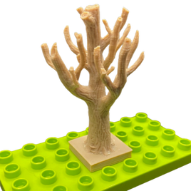 wood look trees. Comes on a 2x2 Duplo compatible base.
