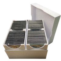 
              Take a whole night of EDH decks with you in this four deck box. The same internal dimensions for each section as our 100 count box but you can hold 4 deck in a single container. Easy grip cut outs for each deck so you don't have to fuss with trying to just get one out.
            