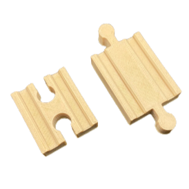 "Male to Male" and Female to Female" Connector parts to link up your Brio, IKEA, or Mellissa and Doug wooden train tracks. You can never have enough of these when trying to build an expansive track setup. Much more reliable then a dog bone segment!